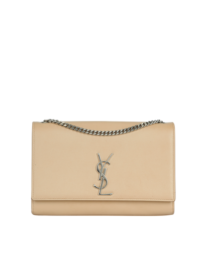 Kate Medium Shoulder Bag, &pound;950, Handbags, Beige, Leather, Front view